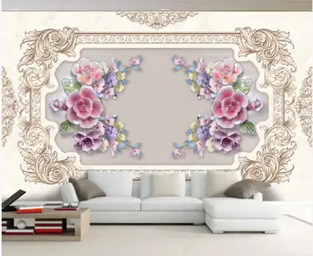 3d тапети с фотообоями по поръчка с европейския модел на цветя в хола начало декор на 3d снимка за тапет на стената