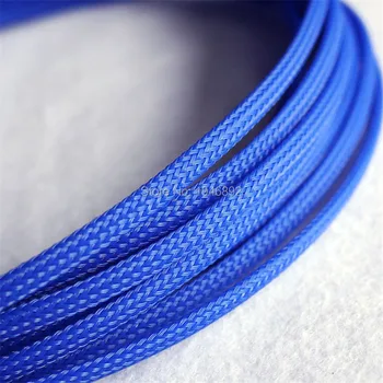 Синьо - Висококачествен 4 мм Плетени ДОМАШНИ-разширение на участъка С висока Плътност черупки Плетени Cable Ръкави