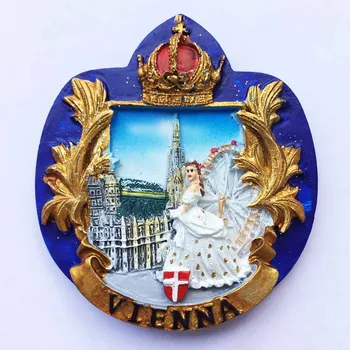 QIQIPP Австрия Виена Принцеса Сиси Пътен Спомен 3D Магнитен Магнит За Хладилник