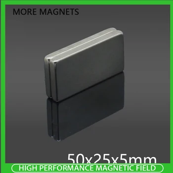 1 ~ 10ШТ 50x25x5 мм Редкоземельный магнит Дълъг Блок Правоъгълни Магнити 50 мм x 25 мм х 5 мм Постоянен Магнитен Неодимовый 50 * 25 * 5 мм